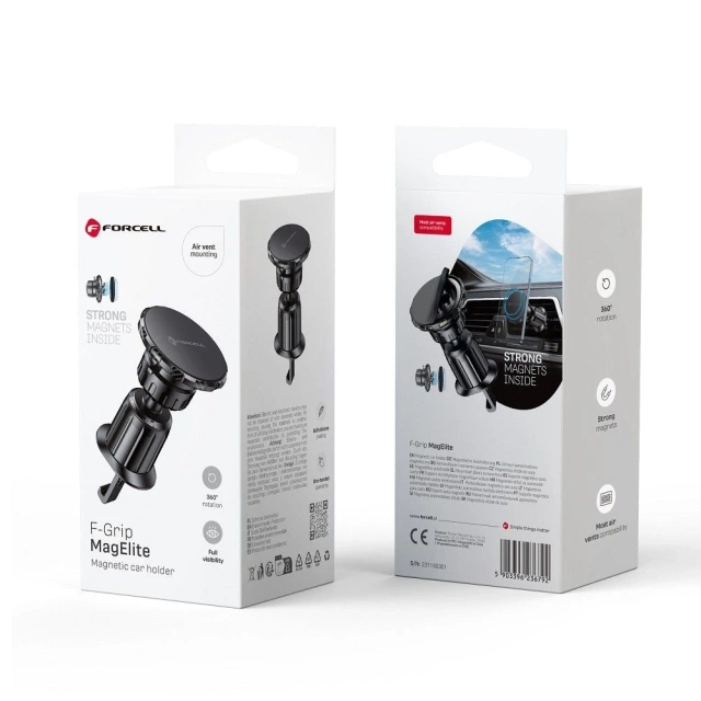 Uchwyt Samochodowy FORCELL F-GRIP MagElite magnetyczny do kratki czarny