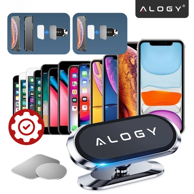 Alogy magnetický držák do auta do auta, univerzální na telefon, na kokpit, na palubní desku, černý