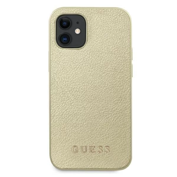 Guess GUHCP12SIGLGO iPhone 12 mini 5,4" zlatý/zlatý pevný obal Iridescent