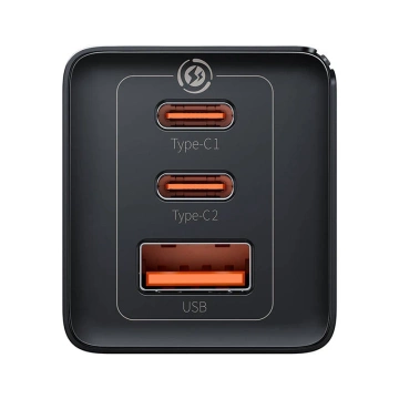 Baseus GaN5 Pro 2xUSB-C USB wall charger, 65W (black)