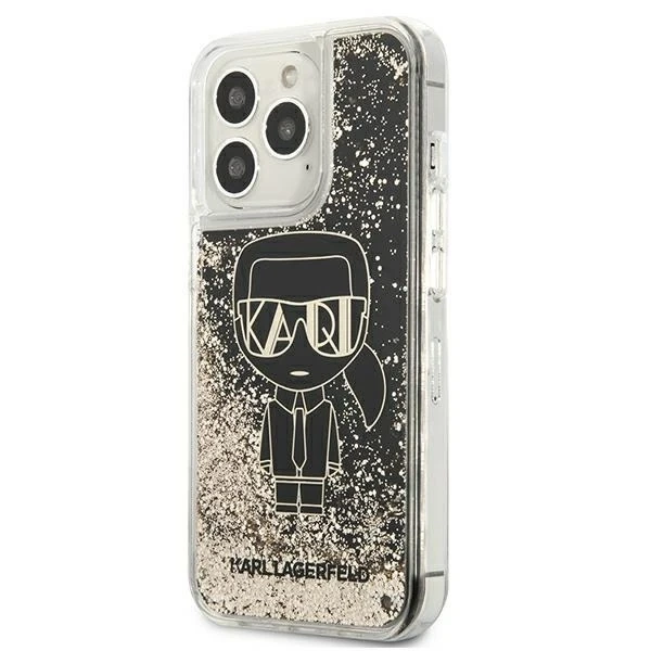 Karl Lagerfeld Handyschutzhülle KLHCP13LLGGKBK für Apple iPhone 13 Pro / 13 6.1" schwarz/schwarz Hardcase Liquid Glitter Gatsby