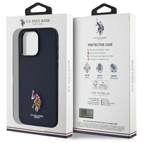Etui do iPhone 15 Pro Max US Polo Embroidered DH Color Granatowe