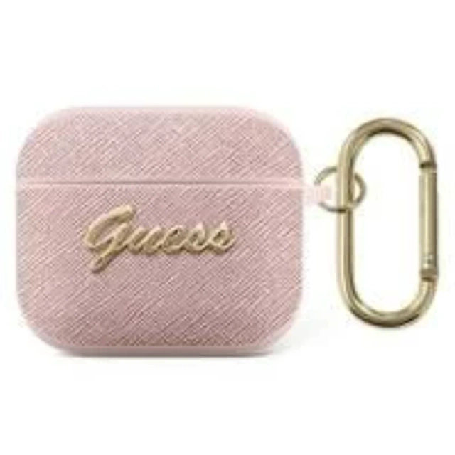 Guess GUA3SASMP AirPods 3 Cover Pink / Pink Saffiano Script Metal Collection