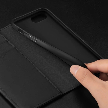 Ochranný kryt Dux Ducis Hivo pre iPhone 16e s flipom a RFID ochranou – čierny