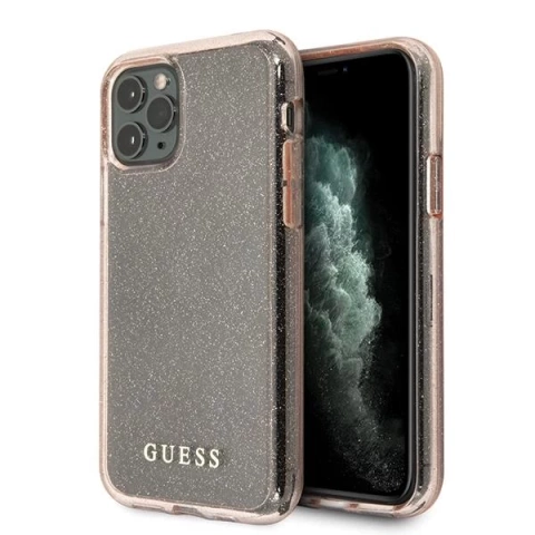 Guess GUHCN58PCGLPI iPhone 11 Pro różowy/рожевий жорсткий чохол з блискітками