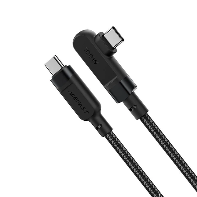 Acefast abgewinkeltes Kabel USB Typ C - USB Typ C 2m, 100W (20V / 5A) schwarz (C5-03 Black)
