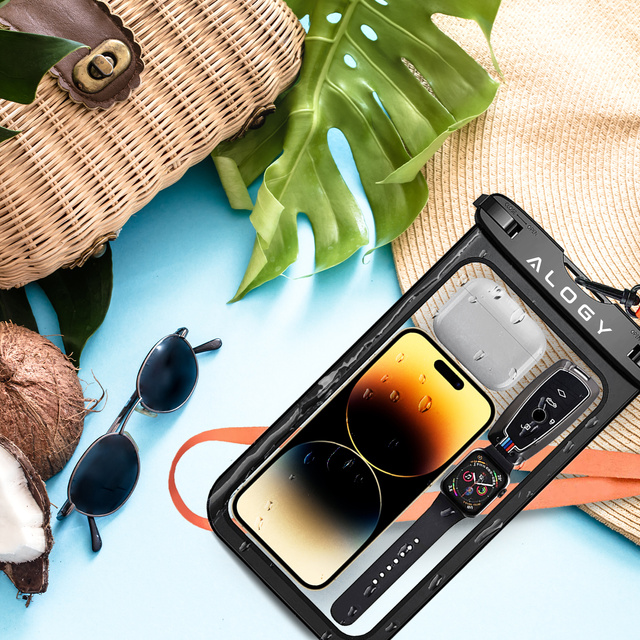 x2 Alogy Waterproof Case універсальна водонепроникна сумка IPX8 для телефону до 9 дюймів і аксесуарів Чорного кольору