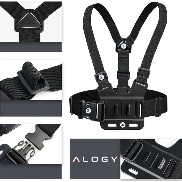 Cage-adjustable harness for GoPro Hero 10/9/8/7/6/5