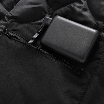 Vyhřívaná vyhřívaná elektrická bunda Unisex velikost XL zimní s kapucí HJ2 Mozos černá