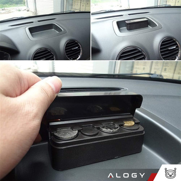 Coin Box Coin Holder Wallet Organizer Storage Box for Small Coins for Car Cars Offices Home Box Alogy Black