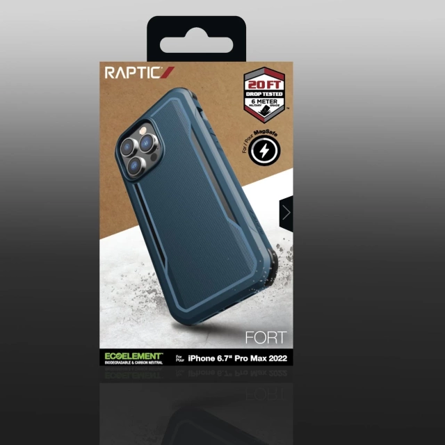 Raptic Fort Case iPhone 14 Pro Max mit MagSafe Panzerhülle blau