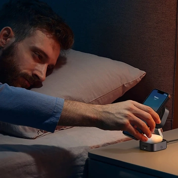 Nabíječka Ugreen W702 3v1 MagSafe Qi2 15W skládací USB-C černá