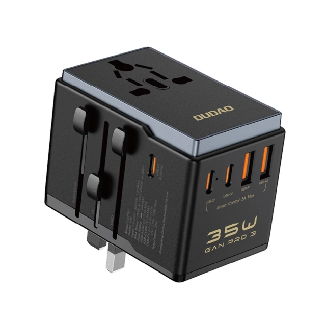 Adapter Podróżny Dudao A35Pro 35W 5xUSB EU UK US JP CZARNY