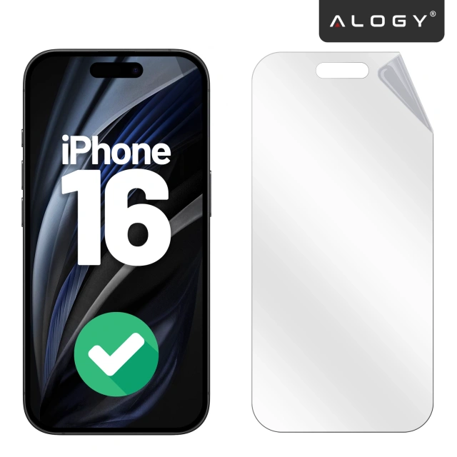 Folia hydrożelowa do Apple iPhone 16 – elastyczna ochrona ekranu, samoregeneracja, pełne dopasowanie i wysoka przejrzystość – Alogy Hydrogel Film™
