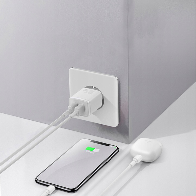 Starkes Ladegerät Baseus Compact 2x USB 2.1A 10.5W Weiß