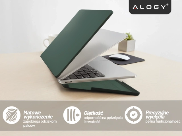 Case for Apple MacBook Air 13 / 13.3" 2018–2021 (M1 A2337/A2179/A1932) – Flexible, Matte Protective Case, Lightweight and Resistant – Alogy AirGuard™ Green