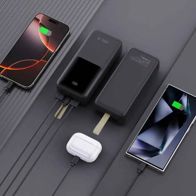 Powerbank Tech-Protect PB03 30000mAh 22.5W Czarny USB-A USB-C