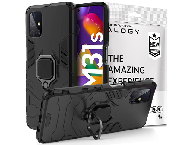 Alogy Stand Ring Armor Case for Samsung Galaxy M31s Black