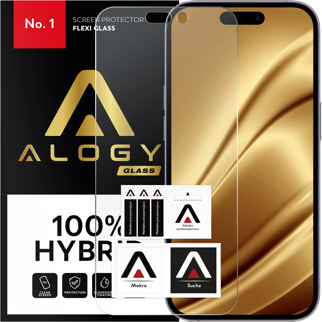 Гібридне скло для Apple iPhone 14 Pro Max захисна плівка на екран Alogy Flexi Glass 9H Case Friendly захисна плівка на екран
