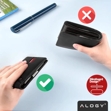 Захисний чохол-гаманець RFID, блокуючий сигнал для карток, документів, тонкий Alogy, маленький чоловічий/жіночий гаманець чорного кольору