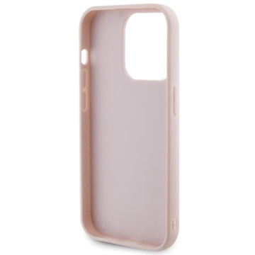 Etui Guess GUHCP15XPSQSQSP pre iPhone 15 Pro Max 6,7" ružové/ružové pevné puzdro prešívané kovové logo