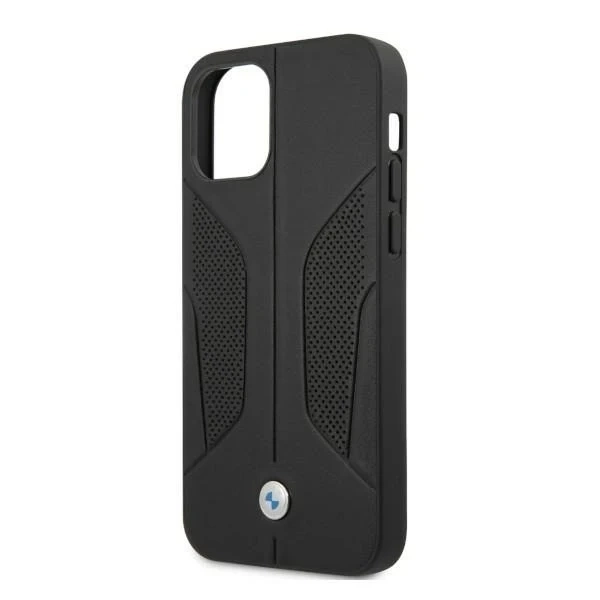Etui na telefon BMW BMHCP12LRSCSK do Apple iPhone 12 Pro Max 6,7" czarny/black hardcase Leather Perforate Sides