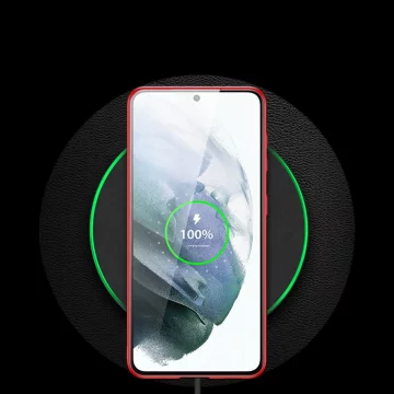 Dux Ducis Yolo elegante Hülle aus ökologischem Leder für Samsung Galaxy S21 FE rot