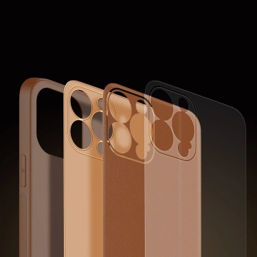 Dux Ducis Yolo Hülle iPhone 14 Pro elegante Hülle aus braunem Kunstleder