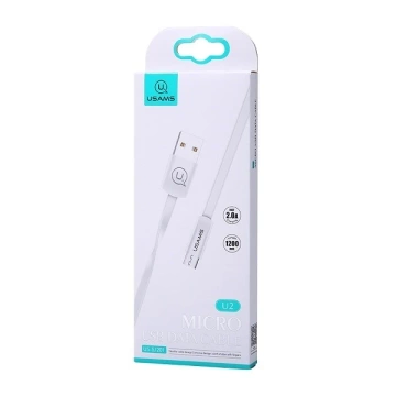USAMS U2 microUSB flat cable 1.2m white