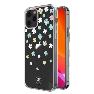 Чохол Kingxbar Lucky Series декорований оригінальними кристалами Swarovski iPhone 12 mini прозорий (Клевер)