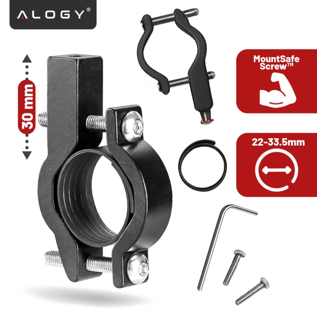 Alogy Bike Phone Phone Holder 55-95mm for Bicycle Bike Motor Scooter Чорний