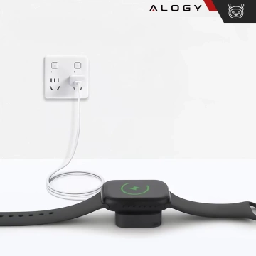 Apple Watch Alogy Charger with USB-C Port, Mini Portable Charger, Black
