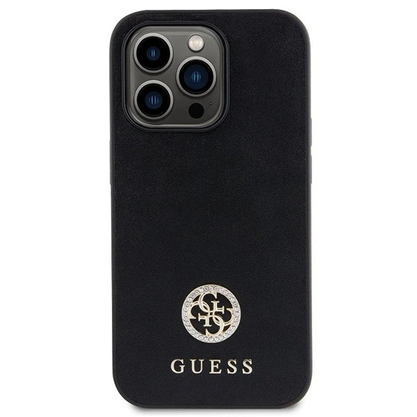 Etui Guess GUHCP15XPS4DGPK для iPhone 15 Pro Max 6.7" чорний/чорний твердий чохол Strass Metal Logo