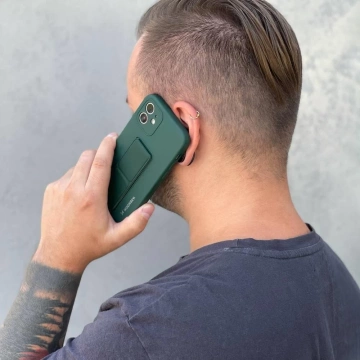 Силіконовий чохол з підставкою Wozinsky Kickstand Case для iPhone 13 mini темно-зелений