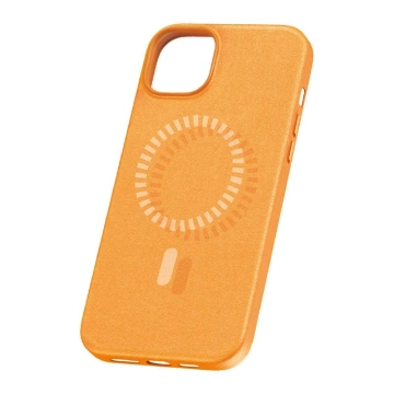 Magnetyczne Etui na telefon iPhone 15 Pro Baseus Fauxther Series (Pomarańczowe)