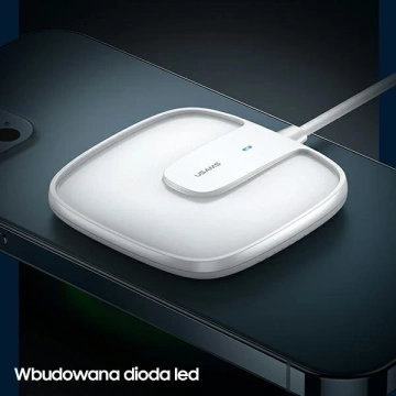 USAMS Indukční nabíječka US-CD159 magnetická W1 15W Extra tenký iPhone řady 12 bílá/bílá CD159DZ02