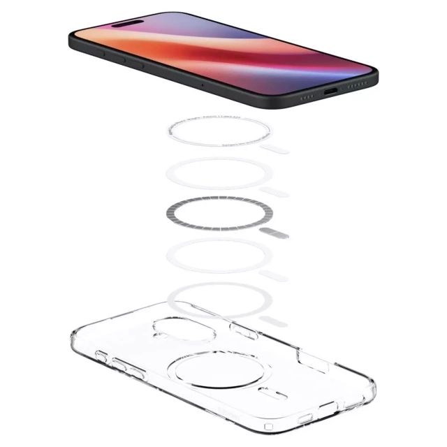 Hülle für iPhone 16 Plus Spigen Liquid Crystal Mag Magsafe Schutzhülle klar