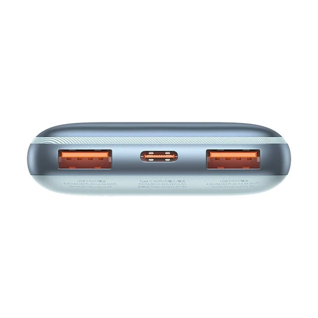 Baseus Bipow Pro Power Bank 10000mAh, 2xUSB, USB-C, 22.5W (синій)
