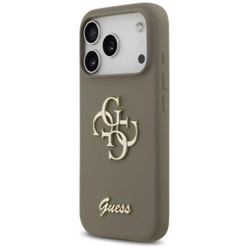 Etui Guess do iPhone 17 Pro Silicone Big 4G Script Brown