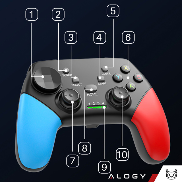 Геймпад Pad Бездротовий Bluetooth Alogy Ігровий контролер Тримач телефону Android iOS PS3 PS4 ПК TV Nintendo Перемикач Джойстик Чорний