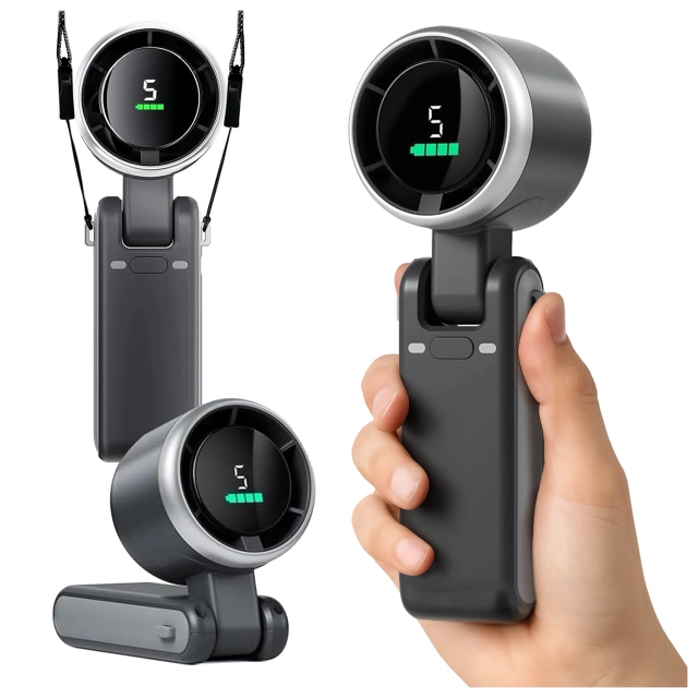 Schreibtischventilator, Standventilator, kleiner Umwälzventilator mit Clip, kabelloser Handventilator, 500 mAh, USB-C, Alogy White