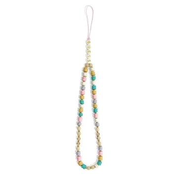 Guess zawieszka GUSTFLWP Phone Strap różowy Heishi Beads