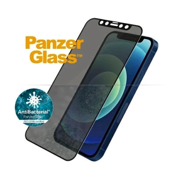 PanzerGlass E2E Super sklo pro iPhone 12 Mini Case Friendly Antibakteriální Microfracture Privacy black/black