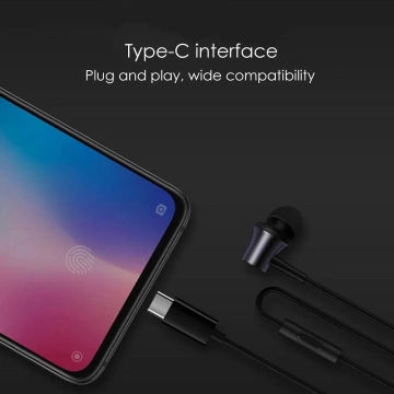 XIAOMI original wired headphones Type C with microphone black In-ear