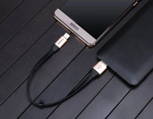 Baseus Nimble flat cable USB / USB-C кабель з тримачем 2A 0.23M чорний (CATMBJ-01)
