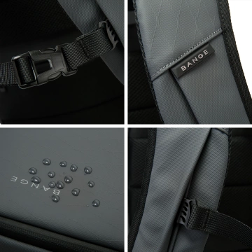 Voděodolný batoh Bange 26L pro notebooky do 15,6" – prostorný a pohodlný, odolný a prodyšný, do města i na cesty, do práce i do letadla, unisex – šedý