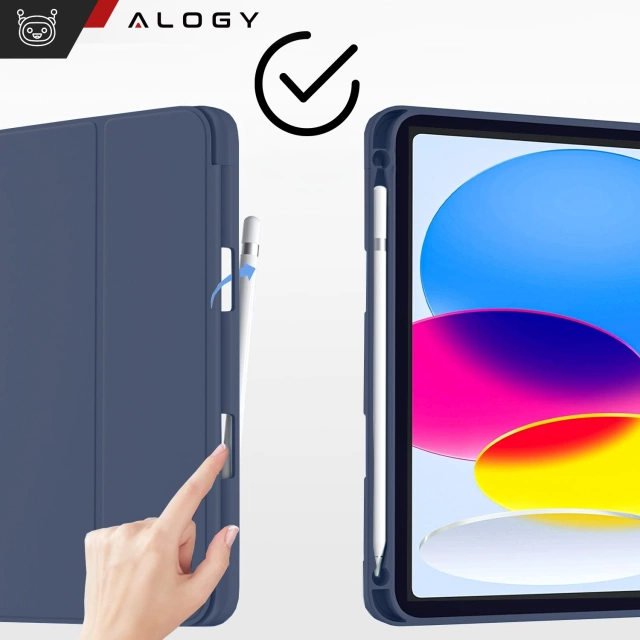 Obal pre Apple iPad 10. generácie. 10,9" puzdro na tablet 2022 Alogy Smart Case držiak na ceruzku námornícka modrá