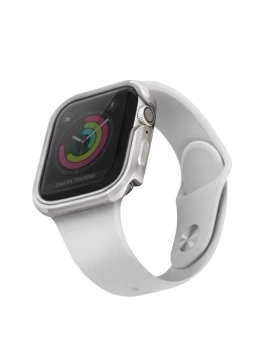 UNIQ etui Valencia Apple Watch Series 4/5/6/SE 40 mm. srebrny/titanové stříbro