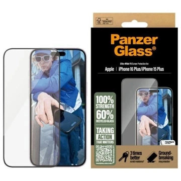 Захисне скло PanzerGlass Ultra-Wide Fit Tempered Glass для iPhone 16 Plus
