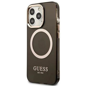 Etui Guess GUHMP13LHTCMK pro iPhone 13 Pro / 13 6,1" pevný obal Gold Outline Translucent MagSafe